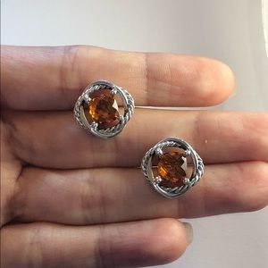 David Yurman infinity citrine stud earrings